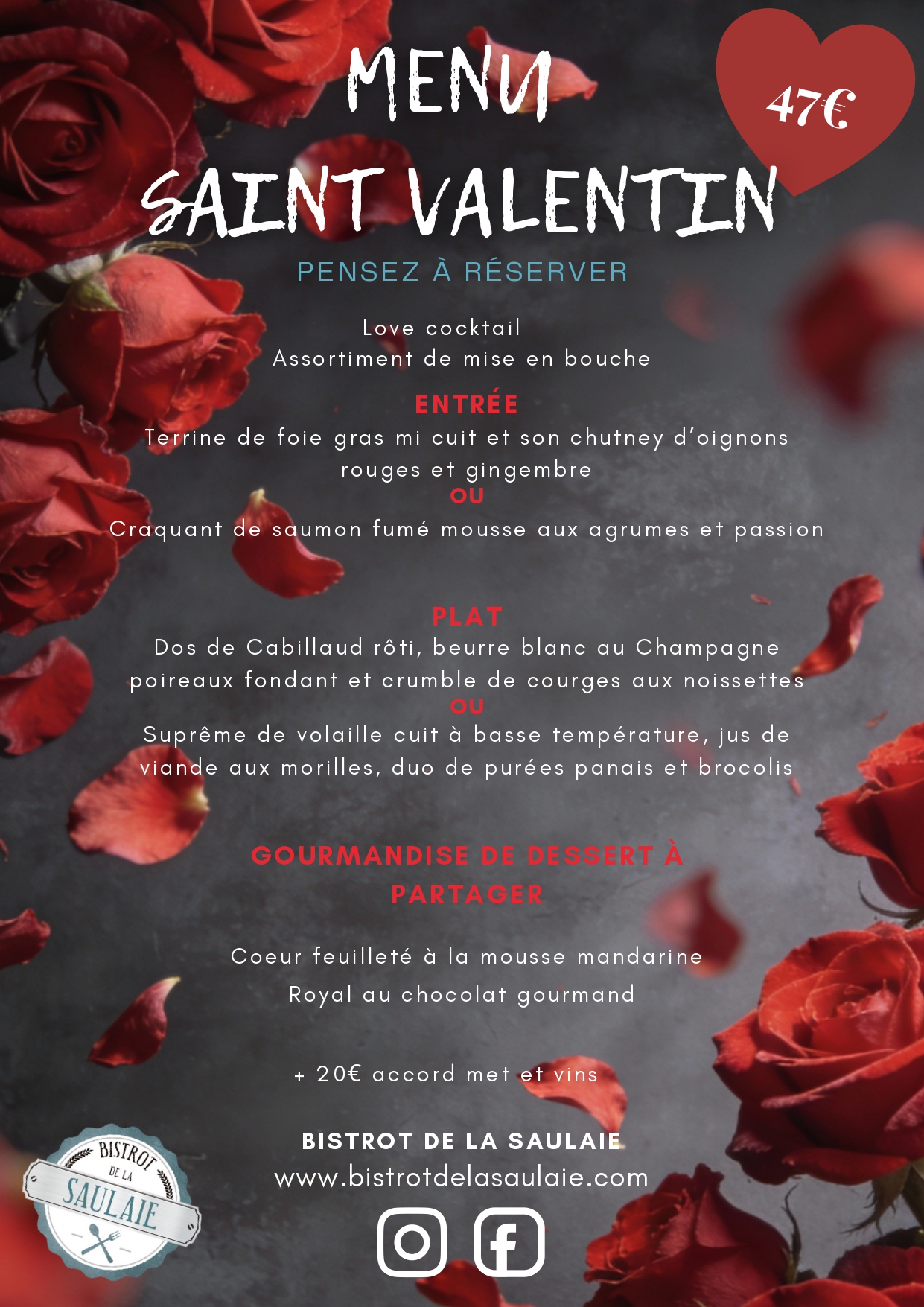 Menu Saint Valentin